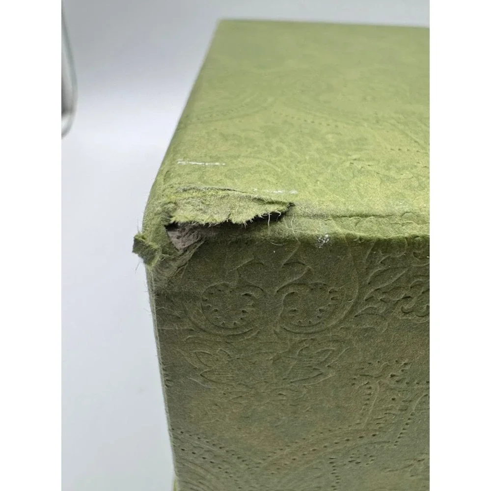 Gucci Green Damask Empty Shoe Box with Tissue and Card 14.5x8x5.5 Luxury Storage